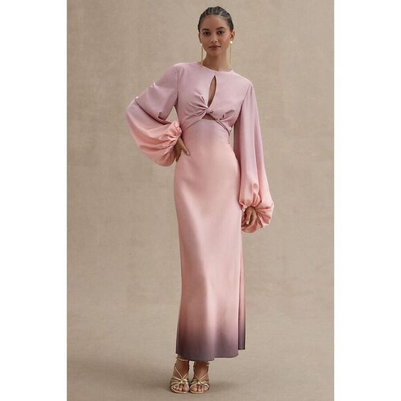 Anthropologie x Significant Other Demi Backless Long-Sleeve Column Gown Size 4 - Picture 1 of 12